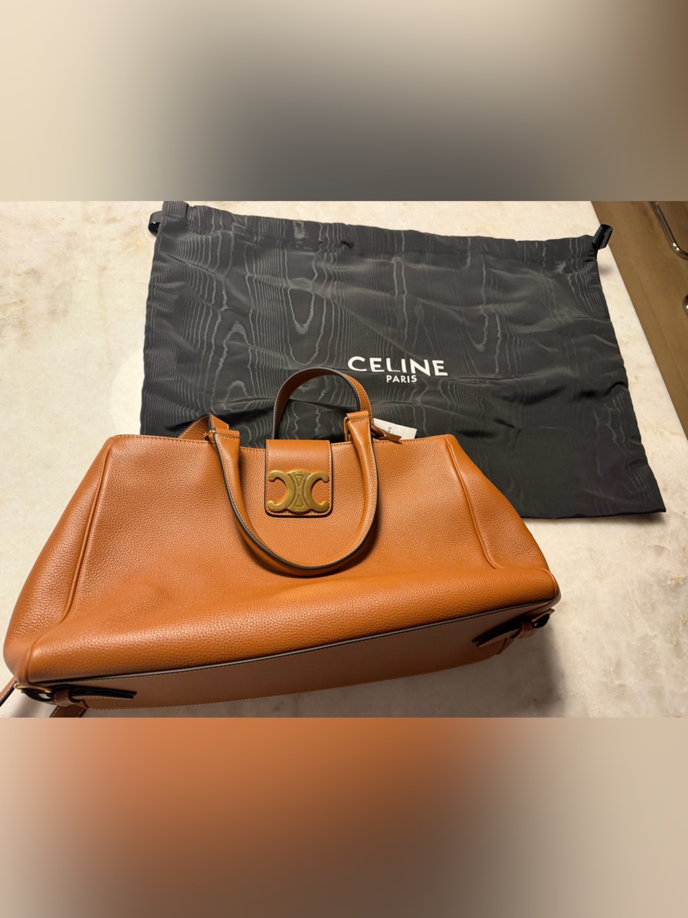 Celine women’s tan Appoline Trio Bag